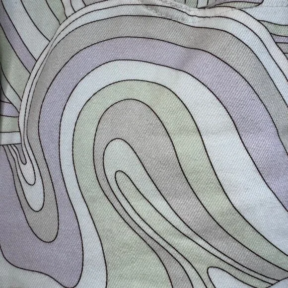 Wilfred Free Vera Pants Size 0 Green Gray Swirl Printed Cotton Stretch Twill - Picture 5 of 14